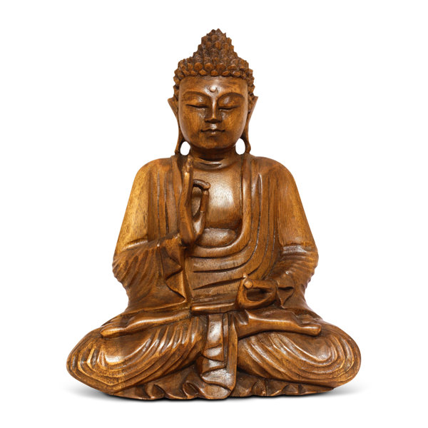 Bungalow Rose Religious & Spiritual Wood Garden Statue Wayfair